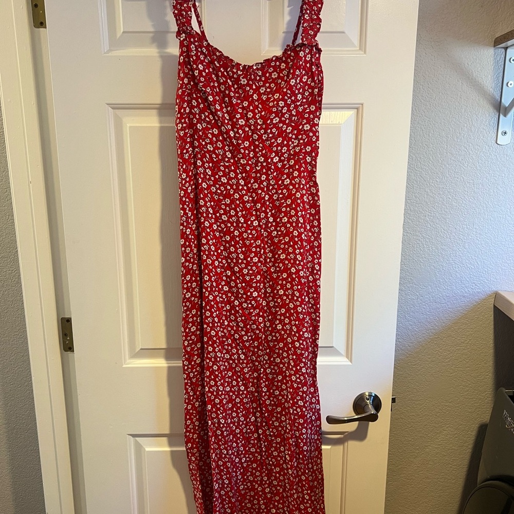 Vici Red Floral Maxi Dress